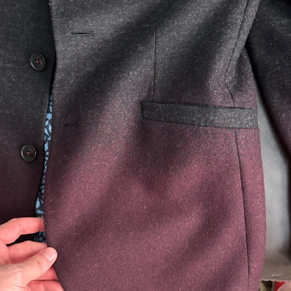 Ted Baker Black and Burgundy Gradient Blazer - Picture 12 of 14